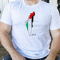 Palestine Flag Printed Shirt, Palestine Arabic Calligraphy Shirt, Muslims Solidarity Crewneck Tees, Comfy Palestinians Tops