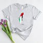 Palestine Flag Printed Shirt, Palestine Arabic Calligraphy Shirt, Muslims Solidarity Crewneck Tees, Comfy Palestinians Tops
