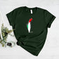 Palestine Flag Printed Shirt, Palestine Arabic Calligraphy Shirt, Muslims Solidarity Crewneck Tees, Comfy Palestinians Tops