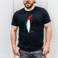 Palestine Flag Printed Shirt, Palestine Arabic Calligraphy Shirt, Muslims Solidarity Crewneck Tees, Comfy Palestinians Tops