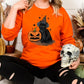 Vintage Witchy Halloween Cats Sweater, Winking Pumpkin Halloween Printed Sweatshirt, Spooky Witchy Cat Spooky Season Jumper, Cat Lover Gifts