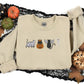 Halloween Cats Sweatshirt, Embroidered Ghosts Cats And Pumpkins Halloween Jumper, Spooky Season Sweaters, Halloween Family Matching Outfits