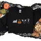 Halloween Cats Sweatshirt, Embroidered Ghosts Cats And Pumpkins Halloween Jumper, Spooky Season Sweaters, Halloween Family Matching Outfits
