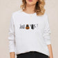 Halloween Cats Sweatshirt, Embroidered Ghosts Cats And Pumpkins Halloween Jumper, Spooky Season Sweaters, Halloween Family Matching Outfits