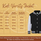 Custom Name Varsity Jacket, Personalized Kids Baseball Jacket, College Uniform Jacket, Sports Gala Custom Name Initial Gift.