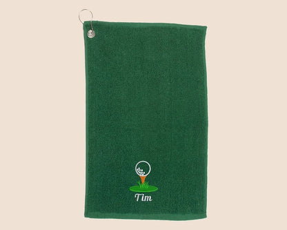 Personalised Embroidered Golf Towels, Custom Golf Monogram Sports Towel, Minimalist Towels Gift for Golf Lover, Birthday Golf Gifts for Dad