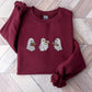 Reading Ghosts Embroidered Sweatshirts, Halloween Ghosts Bookish Crewneck Sweater, Cute Spooky Halloween Gifts, Book Lovers Halloween Outfit