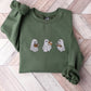 Reading Ghosts Embroidered Sweatshirts, Halloween Ghosts Bookish Crewneck Sweater, Cute Spooky Halloween Gifts, Book Lovers Halloween Outfit