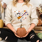 Halloween Doodles Heart Sweatshirts, Halloween Ghost Pumpkins Heart Printed Jumper, Funny Fall Unisex Sweater, Comfort Colors Halloween Tops