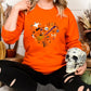 Halloween Doodles Heart Sweatshirts, Halloween Ghost Pumpkins Heart Printed Jumper, Funny Fall Unisex Sweater, Comfort Colors Halloween Tops