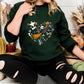 Halloween Doodles Heart Sweatshirts, Halloween Ghost Pumpkins Heart Printed Jumper, Funny Fall Unisex Sweater, Comfort Colors Halloween Tops