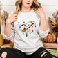 Halloween Doodles Heart Sweatshirts, Halloween Ghost Pumpkins Heart Printed Jumper, Funny Fall Unisex Sweater, Comfort Colors Halloween Tops