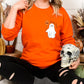 Halloween Ghost Jumper, Ghost with Pumpkin Balloon Printed Spooky Season Sweaters, Pumpkin Fall Cute and Scary Sweater, Autumn Fall Presents