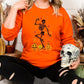 Fall Dancing Skeleton Jumper, Funny Skeleton Printed Halloween Sweatshirt, Thanksgiving Pumpkins Sweater, Unisex Halloween Top, Fall Sweater