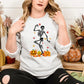 Fall Dancing Skeleton Jumper, Funny Skeleton Printed Halloween Sweatshirt, Thanksgiving Pumpkins Sweater, Unisex Halloween Top, Fall Sweater