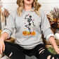 Fall Dancing Skeleton Jumper, Funny Skeleton Printed Halloween Sweatshirt, Thanksgiving Pumpkins Sweater, Unisex Halloween Top, Fall Sweater