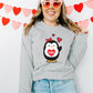 Cute Penguin Christmas Sweatshirt, Personalised Couple Initials Xmas Sweater, Christmas Animal Matching Jumper, Xmas Penguin Lovers Gifts