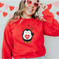 Cute Penguin Christmas Sweatshirt, Personalised Couple Initials Xmas Sweater, Christmas Animal Matching Jumper, Xmas Penguin Lovers Gifts