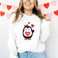 Cute Penguin Christmas Sweatshirt, Personalised Couple Initials Xmas Sweater, Christmas Animal Matching Jumper, Xmas Penguin Lovers Gifts
