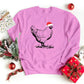 Christmas Chickens Sweatshirt, Funny Santa Chicken Xmas Printed Sweater, Сute Xmas Holidays Matching Jumpers, Christmas Chickens Lover Gift