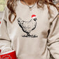 Christmas Chickens Sweatshirt, Funny Santa Chicken Xmas Printed Sweater, Сute Xmas Holidays Matching Jumpers, Christmas Chickens Lover Gift