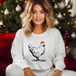 Christmas Chickens Sweatshirt, Funny Santa Chicken Xmas Printed Sweater, Сute Xmas Holidays Matching Jumpers, Christmas Chickens Lover Gift