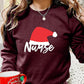 Santa Hat Nurse Printed Sweatshirt, Christmas Nicu Nurse Crewneck Sweater, Xmas Holidays Matching Jumper, Christmas Eve Party Nurse Gifts