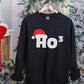 Christmas Santa Hat Printed Sweatshirt, Ho Ho Ho3 Crewneck Xmas Sweatshirt, Christmas Family Matching Jumper, Xmas Party Funny Ho3 Outfits