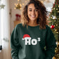 Christmas Santa Hat Printed Sweatshirt, Ho Ho Ho3 Crewneck Xmas Sweatshirt, Christmas Family Matching Jumper, Xmas Party Funny Ho3 Outfits