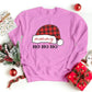 Christmas Santa Hat Sweatshirt, Custom Name Ho Ho Ho Xmas Jumper, Christmas Family Matching Sweatshirt, Personalised Xmas Eve Clothing