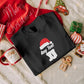 Custom Any Text Christmas Sweatshirt, Christmas Santa Hat & Shoes Printed Sweater, Xmas Eve Matching Jumper, Personalised Christmas Outfits