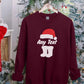 Custom Any Text Christmas Sweatshirt, Christmas Santa Hat & Shoes Printed Sweater, Xmas Eve Matching Jumper, Personalised Christmas Outfits