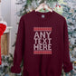 Custom Any Text Christmas Sweatshirt, Name & Text Printed Xmas Sweater, Christmas Holidays Matching Jumper, Comfy Family Matching Outfits
