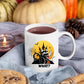 Halloween Cat Mugs, Funny Cat With Knife Printed Mug, 11oz White Ceramic Cat Mugs, Cat Lover Gifts, Halloween Ice Coffee Mug, Halloween Gift