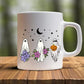 Cute Halloween Ghosts Mugs, Halloween Flowers Ghost Fall Coffee Mugs, Fall Birthday Gift For Sister, Ghost Lover Mugs, Girly Halloween Gifts