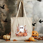 Aesthetic Halloween Ghost Tote Bags, Thanksgiving Spooky Printed Tote Bags, Halloween Pumpkins Bag, Spooky Cute Ghost Canvas Halloween Bags