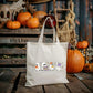 Halloween Floral Ghosts Tote Bags, Cute Halloween Ghosts Printed Bags, Spooky Season Bags, Cotton Shopping Tote Bags, Halloween Gift for Her