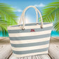 Personalised Tote Bag, Custom Initial Printed Neutical Bag, Holiday Striped Bag with Rope Handle, Bridal Party Bag, Traveling Gift for Her