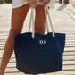 Personalised Tote Bag, Custom Initial Printed Neutical Bag, Holiday Striped Bag with Rope Handle, Bridal Party Bag, Traveling Gift for Her