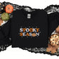 Retro Spooky Season Sweatshirt, Embroidered Autumn Fall Halloween Jumpers, Autumn Clothing, Fall Sweater, Halloween Sweater, Halloween Gifts