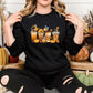 Autumn Jumper, Vintage Fall Sweater, Pumpkin Coffee Cups Autumn Crewneck Sweatshirt, Halloween Season Clothing, Unique Outfit