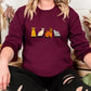 Halloween Ghost Cats Sweatshirt, Cute Black Cats Printed Sweater, Witchy Halloween Jumper, Spooky Season Crewneck, Cat Lover Halloween Gifts