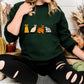 Halloween Ghost Cats Sweatshirt, Cute Black Cats Printed Sweater, Witchy Halloween Jumper, Spooky Season Crewneck, Cat Lover Halloween Gifts