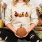 Vintage Halloween Black Cats Sweatshirt, Cats on Pumpkin Printed Sweater, Spooky Season Winking Pumpkin Jumper, Cat Lovers Halloween Outfits