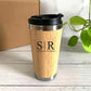 Personalised Bamboo Coffee Mug, Custom Engraved Monogrammed Tumbler, 17oz Bamboo Insulated Tumbler, Eco Friendly Drinks Flask, Gift for Her