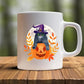 Vintage Halloween Black Witchy Cat Mug, Spooky Halloween Cat Printed Ceramic Mugs, Cat Halloween Ice Coffee Cup, Tea Cups, Halloween Present