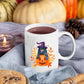 Vintage Halloween Black Witchy Cat Mug, Spooky Halloween Cat Printed Ceramic Mugs, Cat Halloween Ice Coffee Cup, Tea Cups, Halloween Present
