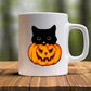 Cute Halloween Cat Printed Mugs, Cat Sneaking Halloween Pumpkin Coffee Mugs, Halloween Party Mug, Ice Coffee Mugs, Cat Lovers Halloween Gift