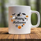Happy Halloween Mugs, Halloween Doodles Heart Printed Mugs, 11oz White Ceramic Tea Cups, Family Matching Mugs, Fall Halloween Night Gifts