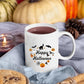 Happy Halloween Mugs, Halloween Doodles Heart Printed Mugs, 11oz White Ceramic Tea Cups, Family Matching Mugs, Fall Halloween Night Gifts